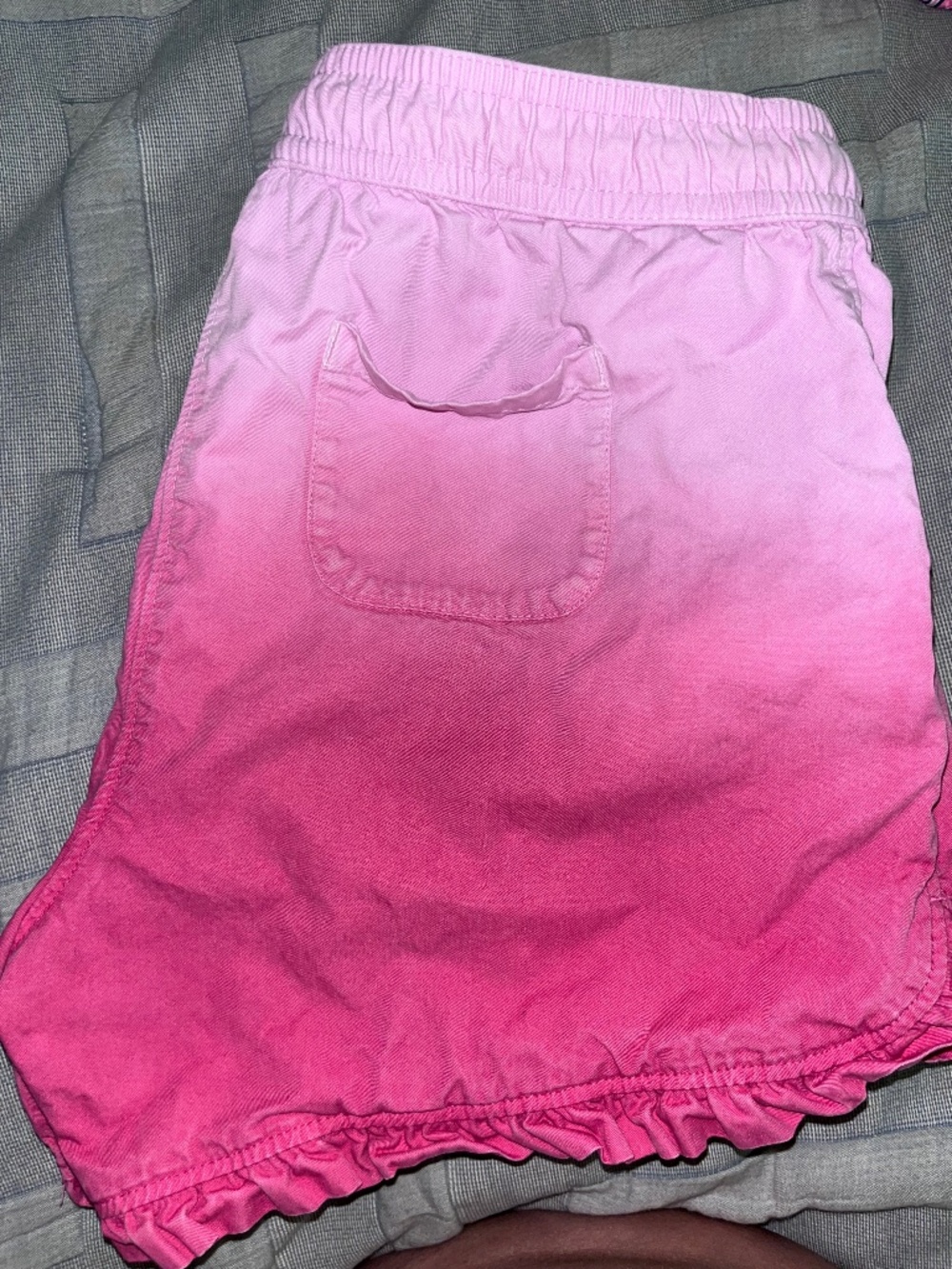 Land’s End Girls Pink Ombré Ruffle Hem Pull-On Shorts. Size L